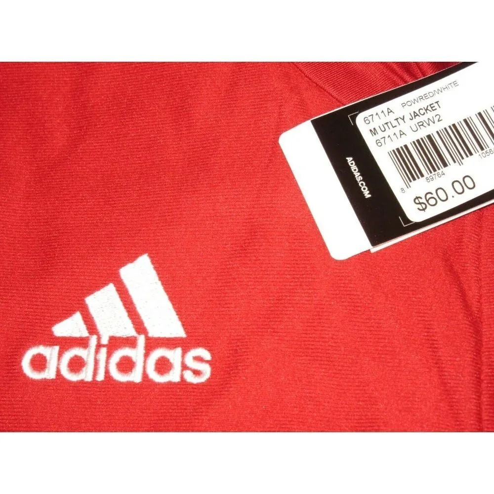 Adidas Men's Team Utility Full zip Climalite Jacket Power Red White Size Small